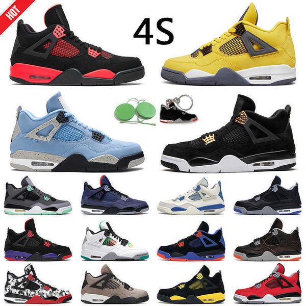 

jumpman 4 retro royalty basketball shoe 4s university blue taupe haze white cement sail back cat mens trainer outdoor sports sneakers, Black