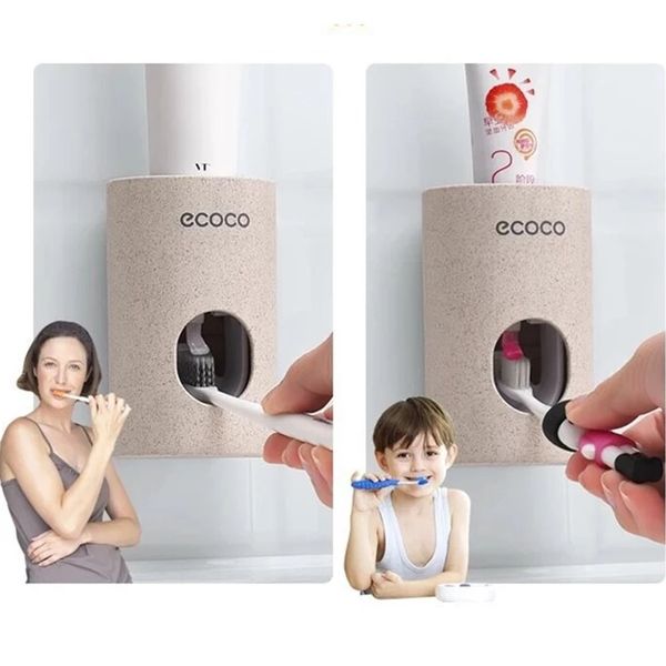 

automatic toothpaste holders dispenser non-toxic wall hanger mount dust-proof toothpaste squeezer quick take straw rack home