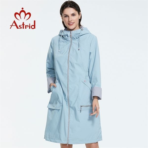 

astrid women trench coat spring long hooded solid color coat lightweight casual lady's windbreak collection as-1992 lj201128, Tan;black
