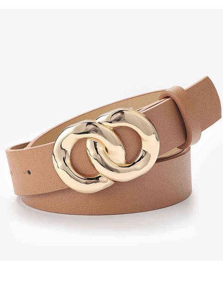 

women belts soft faux leather double ring buckle waistband 2022 new vintage decorative casual all-match jeans ladies belts y220419, Black;brown