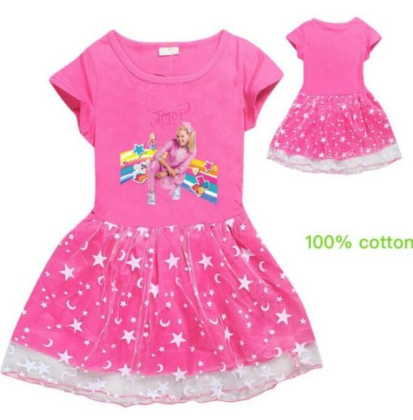 

oddler girls jojo siwa dress rainbow princess kids party dress, Red;yellow