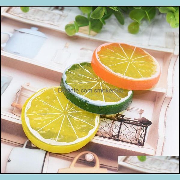 Fiori decorativi Ghirlande Forniture per feste festive Giardino domestico Drop Delivery 2021 15 Fette di frutta artificiale Orange Lime Prop Realistico 4N1I