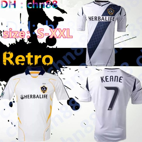 

2007 2012 la galaxy retro soccer jersey 07 08 12 13 donovan keane juninho gonzalez xavier classic vintage football shirt, Black;yellow