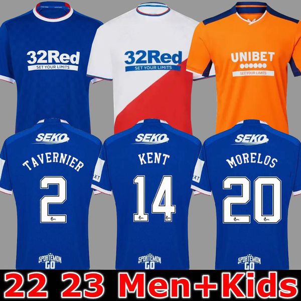 

2022 2023 rangers home soccer jerseys glasgow legends 22 23 home away third 3rd defoe hagi barker kent tavernier men kids kit football shirt, Black;yellow