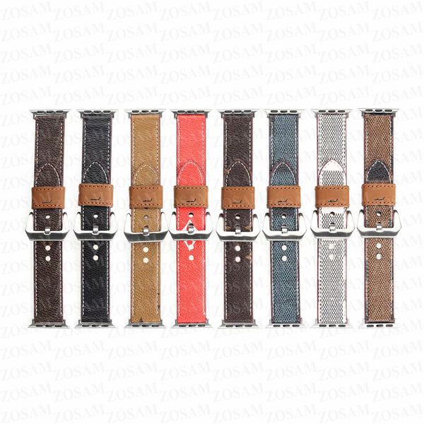 Luxo L Design Pulseira Smart Straps Watch Band 38mm 40mm 41mm 42mm 44mm 45mm para iWatch 1 2 3 4 5 6 bandas cinta de couro de couro