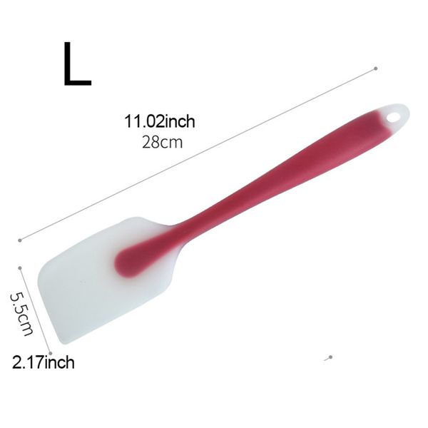 Ferramentas de assadeira de 28cm Ferramentas de silicone raspador translúcido misturador de farinha integrada de farmatêutica de espátula Spatula Silicone Scrpers Scrapers Calor Resisting Bakeware ZL1108E