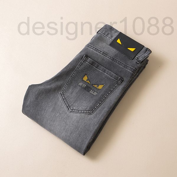 

men's jeans designer 2022 spring / summer new men's korean jeans casual embroidery grey medium waist thin long pants men ct3g, Blue