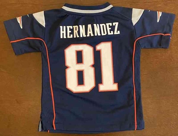 

aaron nk stitched rare hernandez football jerseys toddler 2t mens kids throwback jersey, Black