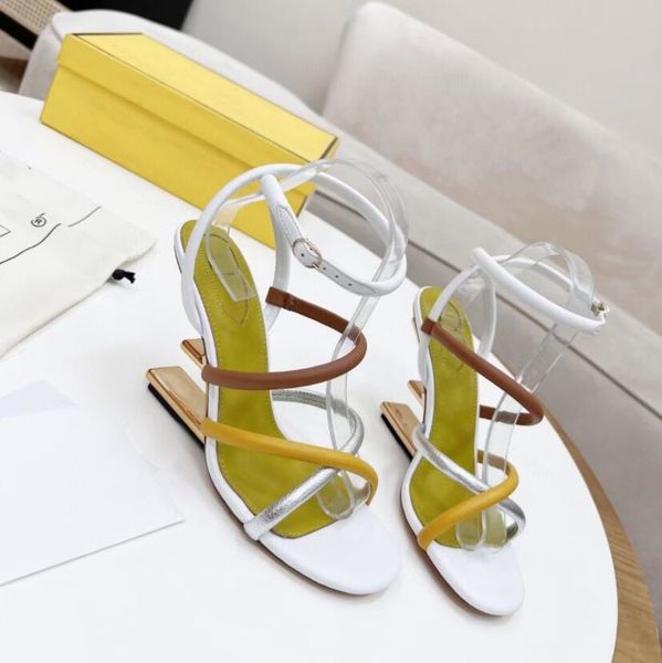 

women lock it sandals luxury high heels shoes metallic laminate leather mid-heel sandal suede designer sandals summer beach wedding shoe 35-, Black