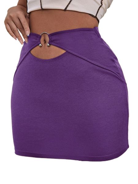 

sxy o-ring bodycon skirt n4bv#, Black