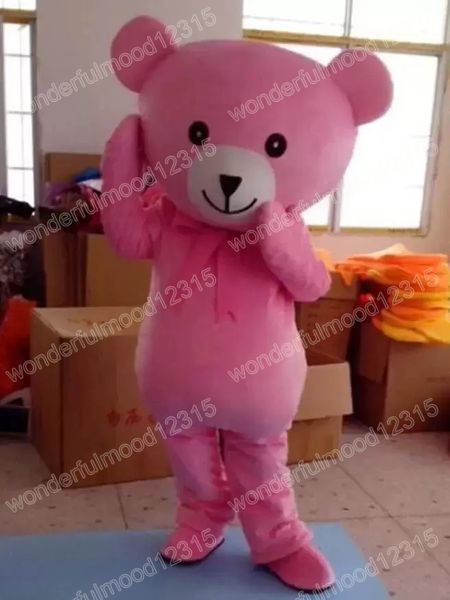 Weihnachten rosa Teddybär Maskottchen Kostüme hochwertige Cartoon Charakter Outfit Anzug Halloween Outdoor Mottoparty Karneval Festival Kostüm