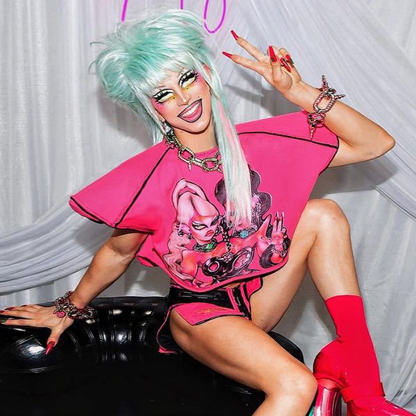 

women's t shirts & tees cartoon print -sleeve loose crop, White