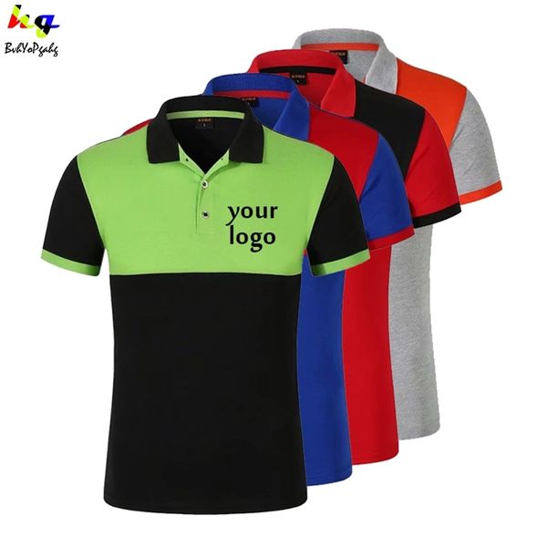 

kaus kustom polo kasual lengan pendek musim panas pria dan wanita kafe restoran iklan tim 220613, White;black