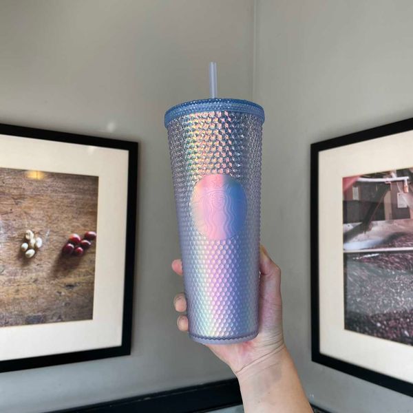 

spot 2021 starbucks cup christmas bingying snow mountain plastic straw water cup 710ml