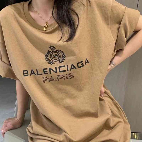 

balencaigass designer t shirts wheat classic crown lock print cotton large short sleeve shirts for men women simple versatile, White;black