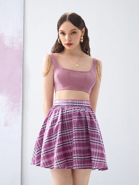 

x crybaby chain detail seam front tank r6ii#, White