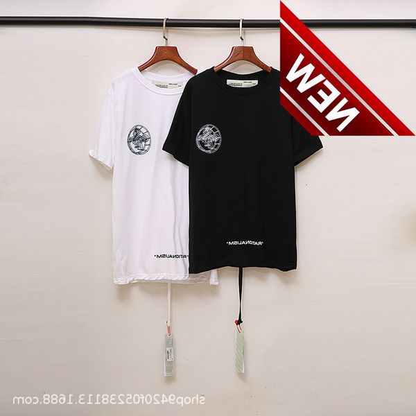 

off 3d three dimensional letter pattern short sleeve men's and women's, White;black