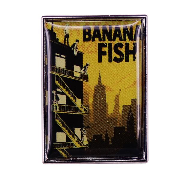

banana fish ash eiji pin bl japanese anime manga poster art brooch badge, Blue