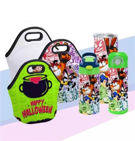 

sublimation blanks neoprene lunch bag insulated thermal lunch bag carry case handbags tote with zipper for adults kids outdoor travel picnic