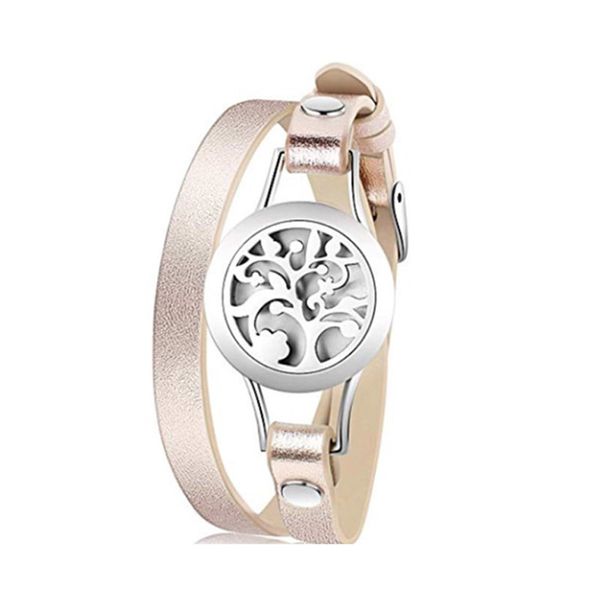

essential oil diffusion perfume bracelet rose gold leather belt fragrant steel mosquito repellent, Golden;silver