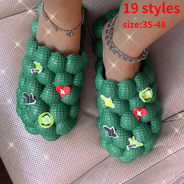 

slippers mens sandals women's shoes bubble shoes peanut hole shoes bubble slides flip flops for women 220726, Black