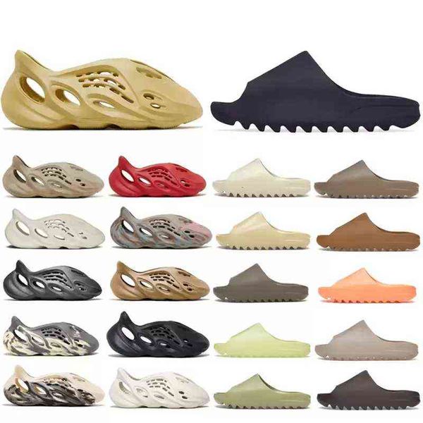 

designer foam sandals men women summer resin desert sand slippers runner beach sliders slide sandal shoes with box size 36-46 l6s4, Black