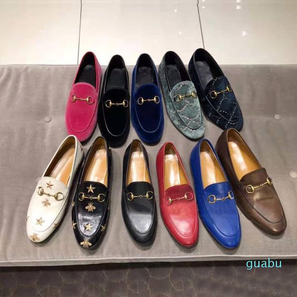 

designer dress shoes metal buckle luxury flat women casual shoes alphabet velvet men classic trample lazy boat shoes size 34-45, Black