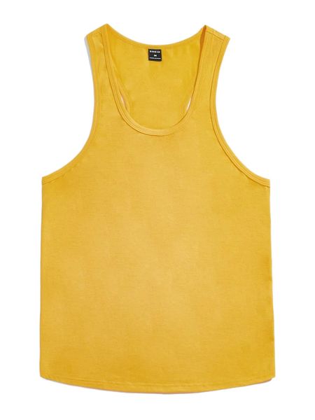 

men solid ribbed knit tank l9rk#, White;black