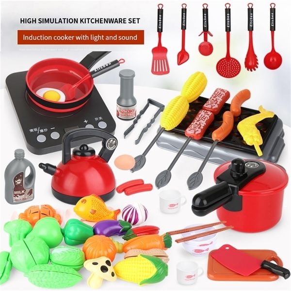 Simulação Infantil Cozinha Conjunto de brinquedos infantis Play house cozinha panela fingir chef mini abs plástico menino menina brinquedo presente lj201211