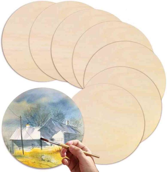 Диаметр 1-10 см натуральные незаконченные круглые деревянные кусочки круги диски для Diy Craft Kid