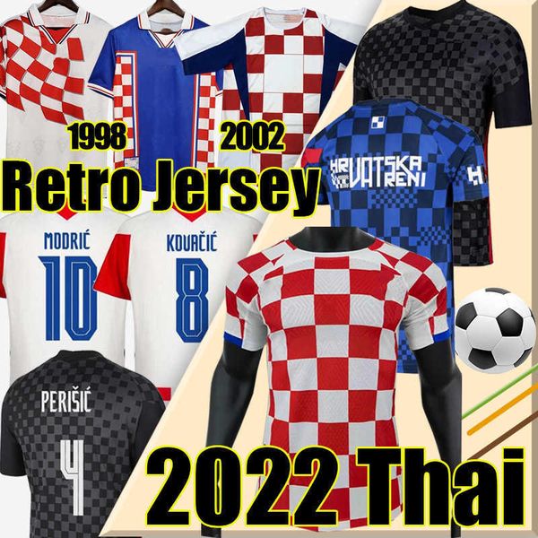 

modric 2021 2022 european cup soccer jerseys fans player national team mandzukic perisic rakitic srna kovacic suker retro 1998 2002 football, Black;yellow