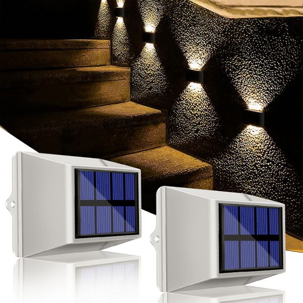 Decorazione LED lampione solare lampada da recinzione solare IP65 luci di coperta impermeabili modalità di accensione/spegnimento automatico per patio da giardino