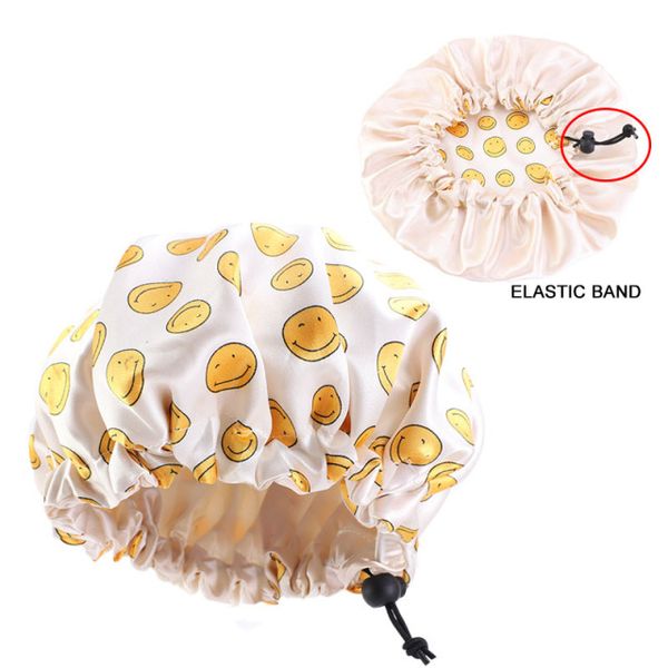 

satin sleep bonnet for kids flower print silky cap double layer comfortable hats children headwrap turban cute baby, Yellow