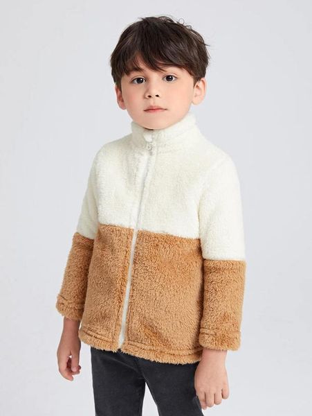 

toddler boys two tone zip up teddy jacket she, Blue;gray