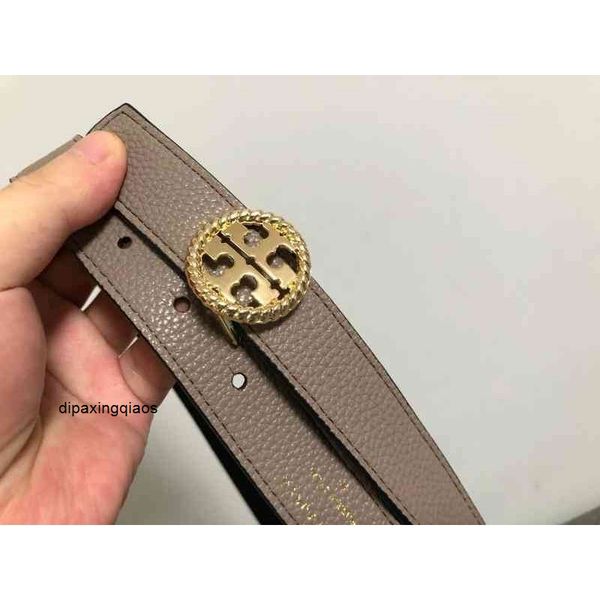 

designer belts luxury burbry designers womens tb gold twist round buckle narrow head layer cowhide super soft handle thin oil edge defect lo, Black;brown