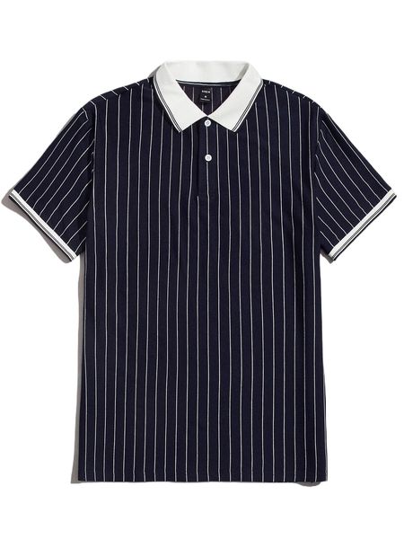 

men vertical striped polo shirt f7ig#, White;black