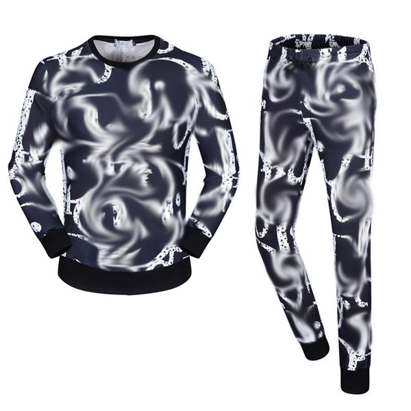 

sweater suit sports men tracksuits round neck hoodie suit spring and autumn style loose jumper casual multi-letter d printed hoodies suits s, Gray