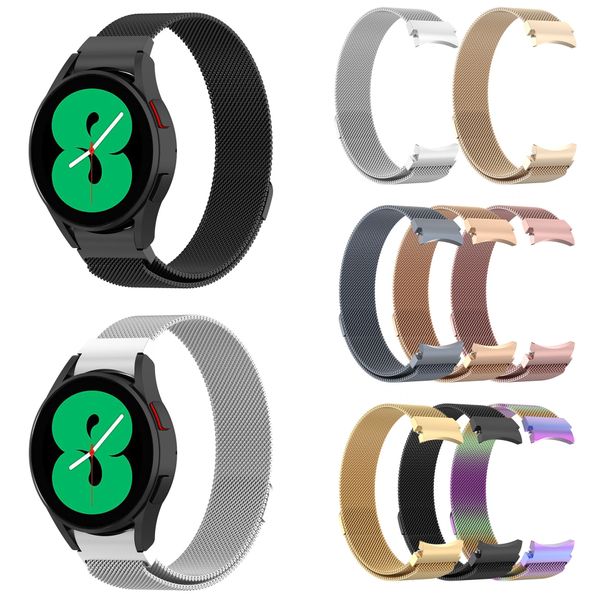 

metal watch strap for samsung galaxy watch4 watch 4 classic magnetic loop watchband bracelet smart straps stainless steel mesh band