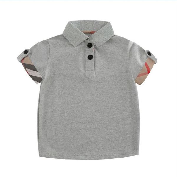 

boys' summer short sleeve t-shirt cotton lapel casual grey children's 538, Blue