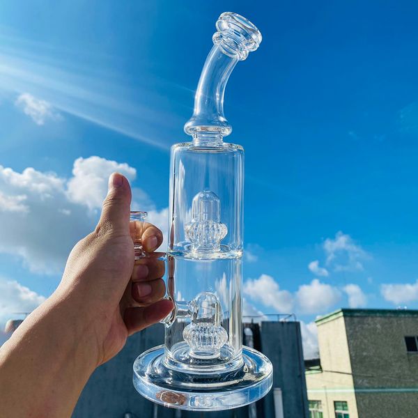 13-Zoll-Wasserpfeife aus wissenschaftlichem Glas, hochwertige, dicke Doppelkrone, große Dab-Rigs