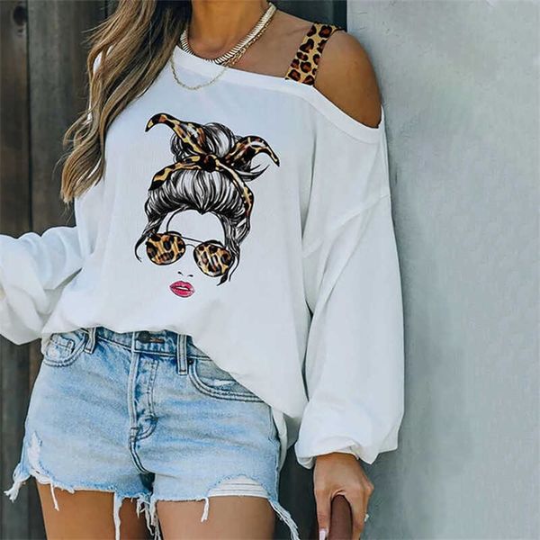 

women fashion casual long sleeve blouse tee shirts cold shoulder 210716, White