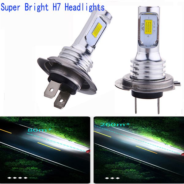 

2pcs/lot h7 h4 car led headlight car front bulbs h1 h11 h3 880 9005 9006 9007 12v auto mini head lamp cob fog light
