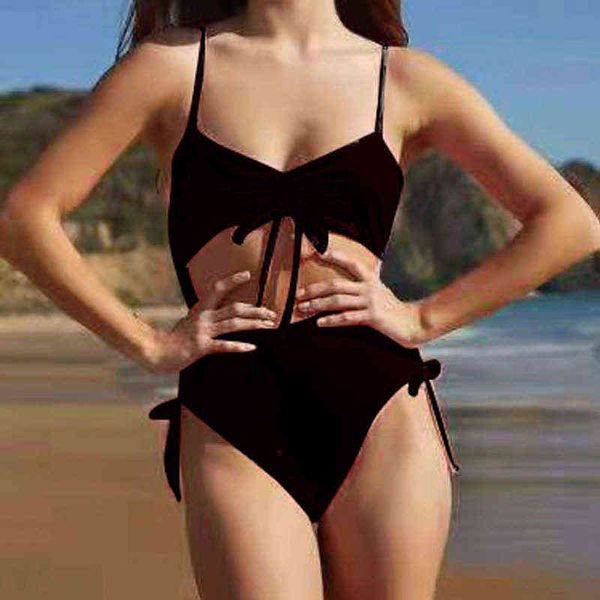 

one-piece 2022 character swimsuit women's bikini hole digging strapl bikini fashion, White;black