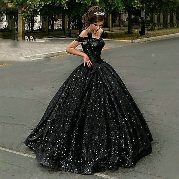 

glitter black evening dresses long 2022 lace up robe de soiree off shoulder sequins women prom gowns vestidos de noite, Black;red
