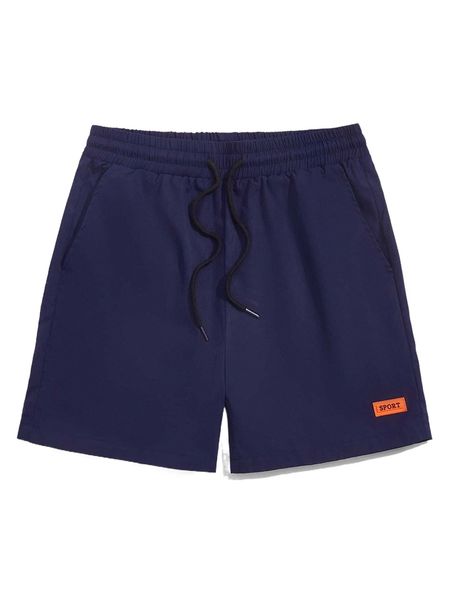 

men drawstring waist patched detail shorts n1tp#, White;black