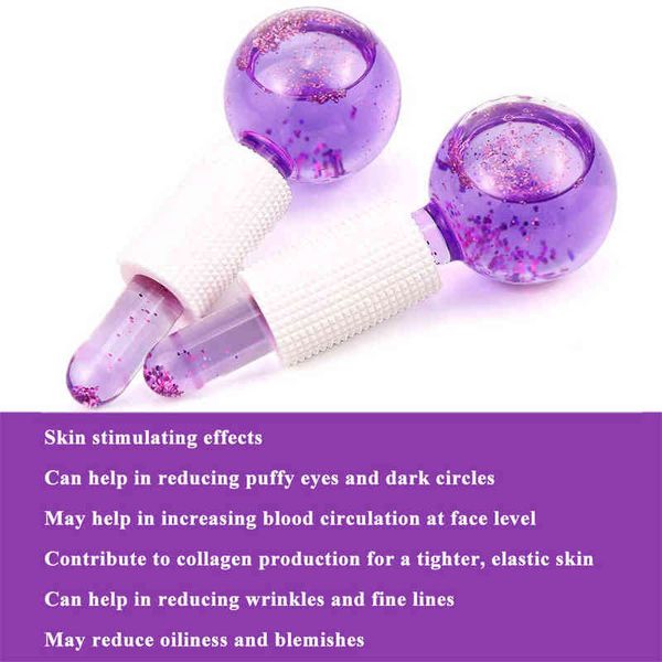 

roller ball large beauty ice hockey energy crystal water wave facial massage salon use 2pcs/box 220520