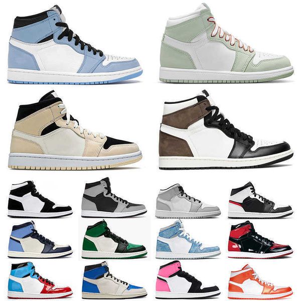 

2021 jumpman basketball shoes 1 1s mens womens high dark mocha university blue mid wolf grey aluminum dutch green pink barely orange sports