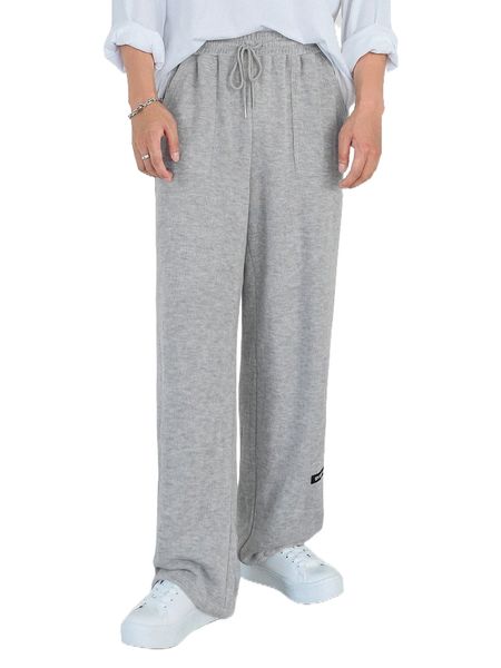 

dazy men letter patched detail drawstring waist sweatpants i9vj#, Black