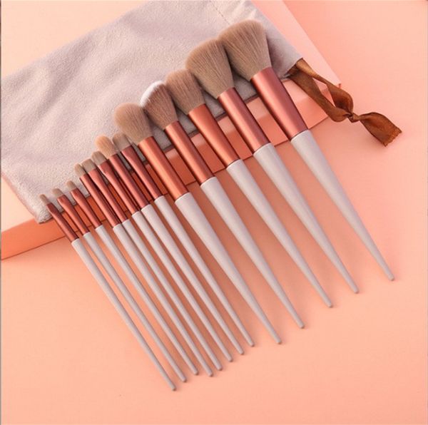 Brush de maquiagem de 13 peças de 13 peças Conjunto de maquiagem Fundação Poveses de blush Eyeliner contorno do delineador