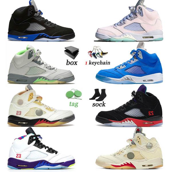 

5 5s basketball shoes men sneakers with box white x black muslin sail bluebird raging red pink foam shattered backboard mens sports trainers